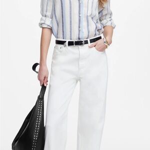 Madewell Low Slung Baggy White Jean